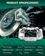 SCITOO 192713 Front Left Disc Brake Caliper Assembly Without Bracket For Toyota For 4Runner 2003-2005,For Toyota For Sequoia 2001-2007,For Toyota For Tundra 2000-2006