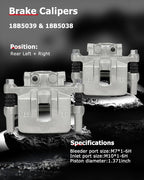 cciyu Rear Brake Calipers w/Bracket 18B5039 18B5038 For Chrysler For 200/For Cirrus/For Sebring,For Dodge For Avenger/For Caliber,For Jeep For Compass/For Patriot,For Mitsubishi For Lancer