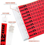 200 WristCo Over 21 Neon Red Tyvek Wristbands for Events - ¾” x 10” - Waterproof Recyclable Comfortable Tear Resistant Paper Bracelets Wrist Bands for Concerts Festivals Admission Party