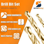 Cobalt Drill Bit Set 7/32" - 13PCS, M35 Twist Drill Bits Straight Shank, 7/32" High Speed Steel Drill Bits for Drilling in Hard Metal, Stainless Steel, Cast Iron