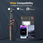 Articulating Borescope 2-Way 210° - JESERAL 6.2mm Len Endoscope camera with 6 light, HD1080P Inspection Camera with Steering Probe, Compatible with Android&iOS Phone, scope with 3.3FT Semi-Rigid Cable