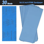 9x3.6 inch Sandpaper, 30 Sheet 7000 Grit Wet and Dry Sand Paper, Detail Fine Precision Abrasive Pads Sander Sheets Paper for Automotive Sanding, Wood Turing Finishing, Metal Furniture Polishing