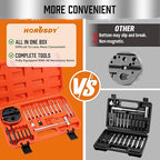HORUSDY 23-Piece Punch Set Roll Pin Punch Set and Hammer with Bench Block, Punch Tool Ideal for Maintenance