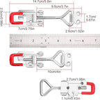 10PCS Adjustable Toggle Latch Clamp 550 lbs Toggle Clamp Latch Hasp Clamp GH-4002 Quick Release Pull Latch Silver Metal Draw Latch for Box Case Trunk, Smoker Door, Jig