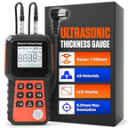 Ultrasonic Thickness Gauge Industrial for All Materials, Steel, Plastic, Glass, PVC, Pipes, Metal Thickness Gauge Meter - Range 0.039 to 11.8 Inch, LCD Display (All Materials)