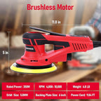 Electric Random Orbital Sander,PioneerWorks Brushless Motor,Powerful 350W & Low Vibration Palm Sander,10000 RPM Variable Speed,6-Inch For Woodworking, Polishing,Carpentry