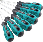 Magnetic Screwdriver Set 9 PCS,4 Phillips and 5 Flat Head Screwdriver Non-Slip for Repair Home Improvement Craft (Green)