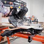 Updated 10-Inch Sliding Miter Saw, Multi-Material Cutting w/ 3 x TCT Blades, Ambidextrous Operation, 5000/3200RPM Speed, Laser Guide, 0-45° Bevel Cut, Max Cut 3.5x13.4in, 9 Positive Stops