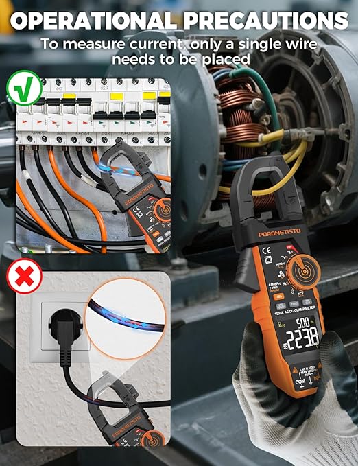 Digital Inrush Clamp Meter, CM06Pro Clamp Multimeter, T-RMS 6000 Counts 1000A Amp Voltage Tester with VFD, LOZ, Measures NCV, AC/DC Voltage Current, Continuity Capacitance Resistance