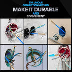 23.8FT Fiberglass Running Electrical Wire Cable Glow Rods Wire Pulling, Fish Rods Electrical Kit with 6 Different Attachments and Fish Tape Wire Puller Kit (23, Blue)