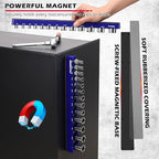 2-Piece 3/8"-Drive SAE Magnetic Socket Organizer Set (Holds 26 Sockets) - Detachable Tool Tray with 5mm Magnetic Base, Screw-Fixed Design & Heavy-Duty Modular Storage for Garage/Home Workshop