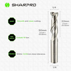 Upcut Spiral Router Bit 1/4 Inch Shank 1/4 Inch Cutting Dia. Upcut CNC Router Bit Solid Carbide, Ideal for Wood Cutting, Slot Mortise, Engraving