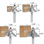 4Pcs Bearing Guided Bead Ovolo Bit Set,1/4" Shank Decorative Edge Bits with Double Round,Rounding Over Radius 3.2mm, 4mm, 5.5mm, 6.35mm, for Wood Profiling,Molding