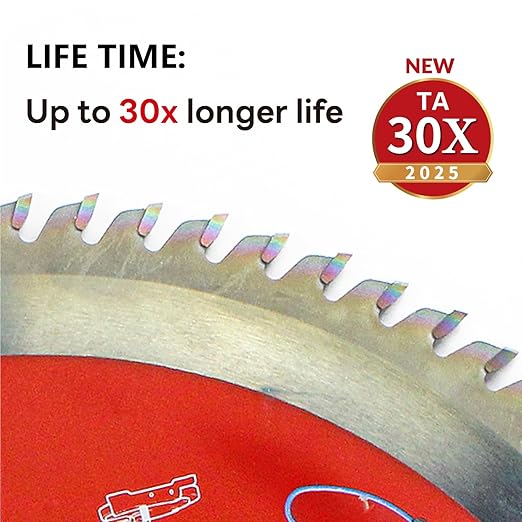 Woodworking Circular Saw Blades 2-Pack 12", Arbor 1", Framing/General Wood, Special Anti-Heat Adhesion Coating on Cutting Edges, High Finish, Long Life, 12" 80 Teeth & 100 Teeth -TA
