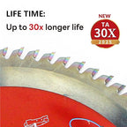 Woodworking Circular Saw Blades 2-Pack 12", Arbor 1", Framing/General Wood, Special Anti-Heat Adhesion Coating on Cutting Edges, High Finish, Long Life, 12" 80 Teeth & 100 Teeth -TA