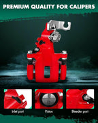 SCITOO 19-B2069 Disc Brake Caliper Assembly with Bracket Red Fit For Acura TSX 2004 2005 2006 2007 2008,For Honda For Accord 1998 1999 2000 2001 2002 2003 2004 2005 2006 2007
