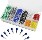 EL-SKY 800pcs Assortment Ferrule Wire Copper Crimp Connector, Wire Terminals Kit, Wire Connector Kit, Insulated Cord Pin End Terminal AWG 22-10 Kit