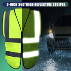 Leumoi 30 Pack Reflective Safety Vest with Pockets and Zipper High Visibility Vest for Women Men Work