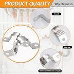 60 Pack M40 (1-1/2") Stainless Steel Pipe Straps - Heavy Duty U-Bracket Clamps with 2 Holes for Rigid Pipe, Cable, and Conduit Fastening (1.57" Width)