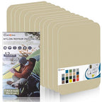 7.9x3.9 inch 12 PCS Nylon Repair Patch Nylon Repair Tape Self Adhesive Fabric Tapes Outdoor Camping Gear Fabric kit for Tent, Umbrella, Down Jackets, Sleeping Bag, Knapsack（Yellow Beige）