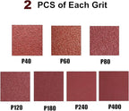14 PCS 2x42 Sanding Belt, 2 Each of 40 60 80 120 180 240 400 Grit Aluminum Oxide Belt Sandpaper for 2 X 42 Inch Belt Sander