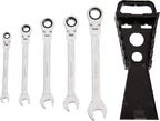 Amazon Basics Ratchet Wrenches Set, Flexible Metric Flex Head, 5-Piece