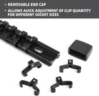 Socket Organizer Drive ABS Tools - Black Socket Holder, Premium Quality 18 Pieces Socket Holders Kit 1/4-Inch x 96 Clips, 3/8-Inch x 90 Clips, 1/2-Inch x 72 Clips（18PC,Black)