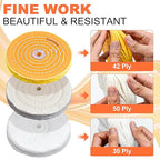 8 Pack 6 Inch Polishing Wheel for Bench Grinder, Include 1/2" Arbor Hole 2 Yellow Cotton(42Ply), 2 White Cotton Polish Wheels(50Ply), 1 Soft Flannel Buffing Wheel(30Ply)& 3 Polishing Compound