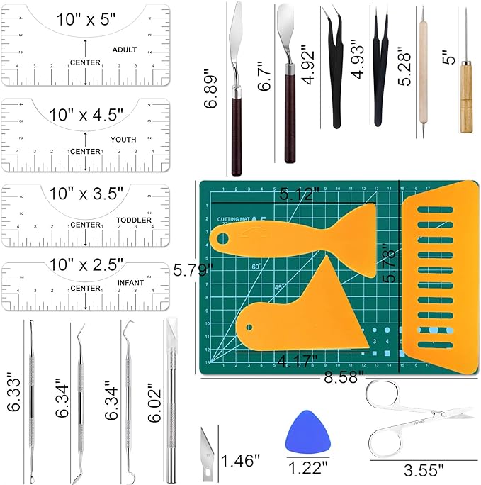 30 PCS Precision Craft Weeding Tools for Weeding Vinyl, DIY Art Work Cutting, Hobby, Scrapbook,Sewing.