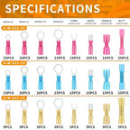320PCS Electrical Connectors Red Copper, Heat Shrink Wire Connectors Kit, Crimp Connector Wire Terminals for Automotive Marine