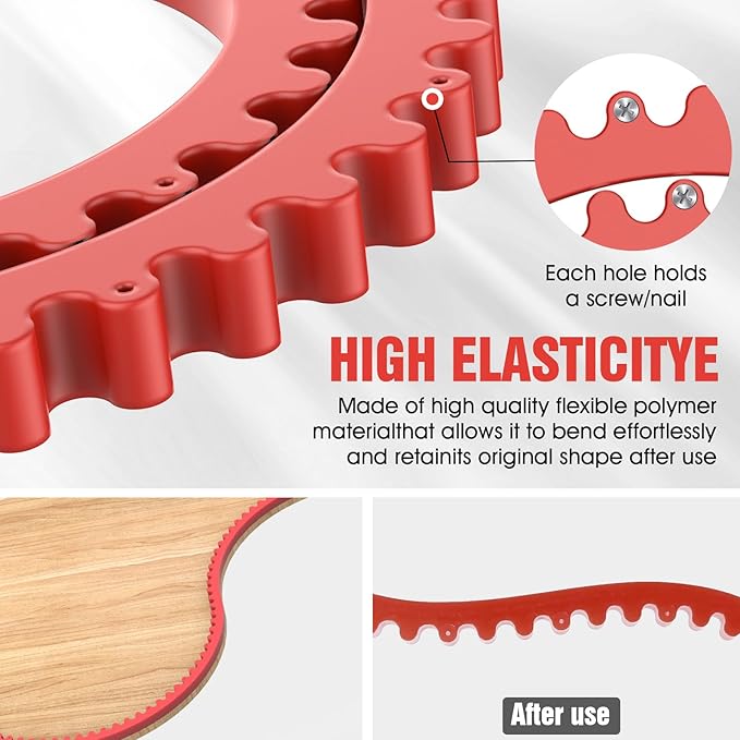 Pisman Router Edge Guide & Template Kit - 78" Plastic Woodworking Profiling Strip for Precision Trimming | Fits Bosch/Dewalt/Makita Routers | DIY Furniture, Cabinet & Table Edge Molding (Red)