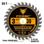FOXBC 3-3/8 Inch Compact Circular Saw Blade Set, Multi-Material Cut for Wood, Plastic, Metal, Tile Cutting, 15mm Arbor - 6 Pack