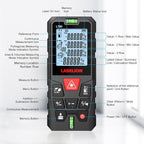 LT50 Laser Distance Meter – 50m (165ft) Range, High Accuracy, Multiple Measurement Modes, Built-in Level Bubble, and Mute Function Handle Laser Distance Measurement Tool