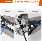 Self-Adjusting Wire Stripper Tool, 3 in 1 Stripper/Cutter/Crimping, Heavy Duty Automatic Electrical Wire Strippers for AWG24-10,Quick Strip with Cutters & Crimper