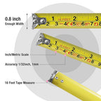 WORKPRO 16FT Pink Tape Measure, Inch/Metric Easy Read Measuring Tape, Retractable Lightweight Measurement Tape Accuracy 1/32, 1mm for Engineer,with Thumb Lock, Belt Clip, Rubber Protective Casing