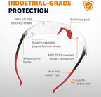Clear Safety Glasses 12 Pack, Protective Eyewear UV Protection ANSI Z87.1, Safety Goggles Scratch & Impact Resistant, Eye Protection with Nose Pads for Men & Women Construction, Shooting, Lab Work