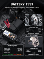 ANCEL BT521 3-in-1 Car Battery Charger, Tester and Maintainer for 12V Lead-Acid Batteries, 5A Smart Trickle Charger and Desulfator with Overcharge Protection & Temperature Compensation, LCD Display
