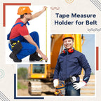 Zonon 3 Pcs Tape Measure Holder Set for Belt Hammer Holders Tactical Tape Measuring Belt Clip Low Profile Drill Holster Match Any Kinds Holster with Clip