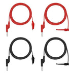 Sumnacon Multimeter Test Lead Set - Stackable Banana Plug to Test Hook, Banana Plug to Alligator Clips Test Cable Kit, Flexible Silicone Electrical Test Wire Leads with Protective 6.6 Ft/2M