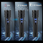 THY TRY Rechargeable LED Flashlight 2-Pack, 90000 High Lumens Super Bright Handheld Flashlights, 5 Modes & Adjustable Focus, High Powered Handheld Flashlight for Home Camping Outdoor Night Work