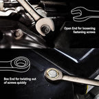 DISEN Ratcheting Wrench Set SAE Upgraded Open&Box End 90 Teeth 5/16", 3/8", 7/16", 1/2", 9/16", 5/8", 11/16", 3/4" Combination Ratchet Wrenches with Organizer, Black Nickel Coated,CR-V Steel (8PCS)