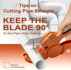 Kerry PVC Pipe Cutter, Up to 2-1/2" Ratcheting Heavy-Duty PEX POLY PE Plastic Hoses and Plumbing Tube Cutting Tool, Stainless Steel Blades, Thicken Aluminum Body Efficient Extended Handle - 2Pack