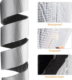 DOBTIM Foam Foil Pipe Insulation Wrap 2 in x 32 ft,Reflective Foil Insulation Tape Self Adhesive with High Resilience for Pipe Insulation Wrap