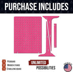 Torched Pegboard Display Stand for Jewelry, Craft Shows, Selling, Vendor Events, Tools, Peg Board Accessories Rack Organizer, XL 11.75" L x 4.3" W x 15.75" H, Pink