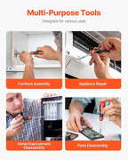 VEVOR Screwdriver Set, 13 in 1 Magnetic Multi Bit Mini Nut Driver Set, Phillips, Flat Head, Torx, Square Bits for Men, Manual Precision Repair Tool Kit for Sockets, Furniture, Home Appliances, Cars