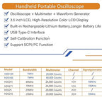OWON Oscilloscope Multimeter, OWON HDS25S Dual Channel Handheld Oscilloscope with 10MHz Waveform Generator with 250 MSa/s Sample Rate for Multi Tester