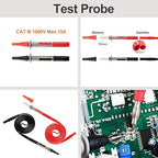 28PCS Multimeter Test Leads Kit with 6 Pockets Roll Up Tool Bag, Replaceable Wire Piercing Probes, Alligator Clips, Test Hook Clips, Test Tweezer for Digital Electrical Multimeter Testing