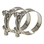 AKIHISA 140-148mm ID Range T-Bolt Hose Clamp,2 Pack 304 Stainless Steel Heavy Duty Pipe Clamps 5.51 to 5.83 Inch
