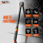 SUZUME 1/4 Torque Wrench (20-220 In.Lb/ 2.3-24.9 N.m) ±3% High Accuracy Torque Wrench 72 Tooth Dual-Direction Adjustable Dual-Scales Inch Pound Torque Wrenches for Bike