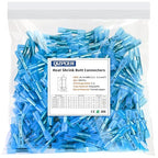 200 Pcs Blue Heat Shrink Butt Connectors, 16-14 AWG Waterproof Electrical Crimp Terminal Splice Wire Connectors for Marine, Automotive, Cable, Wiring